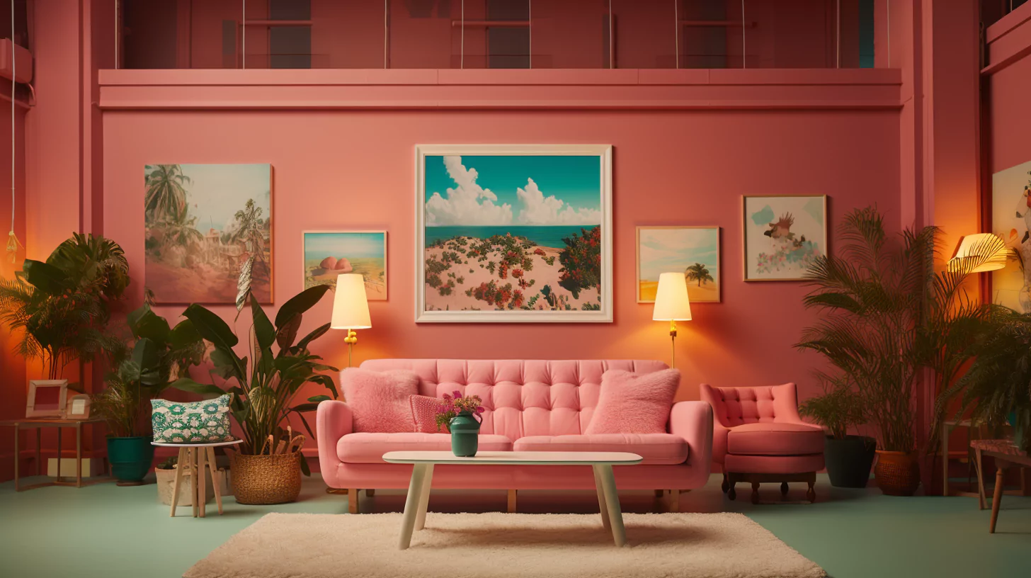 a room filled with retro inspired furniture