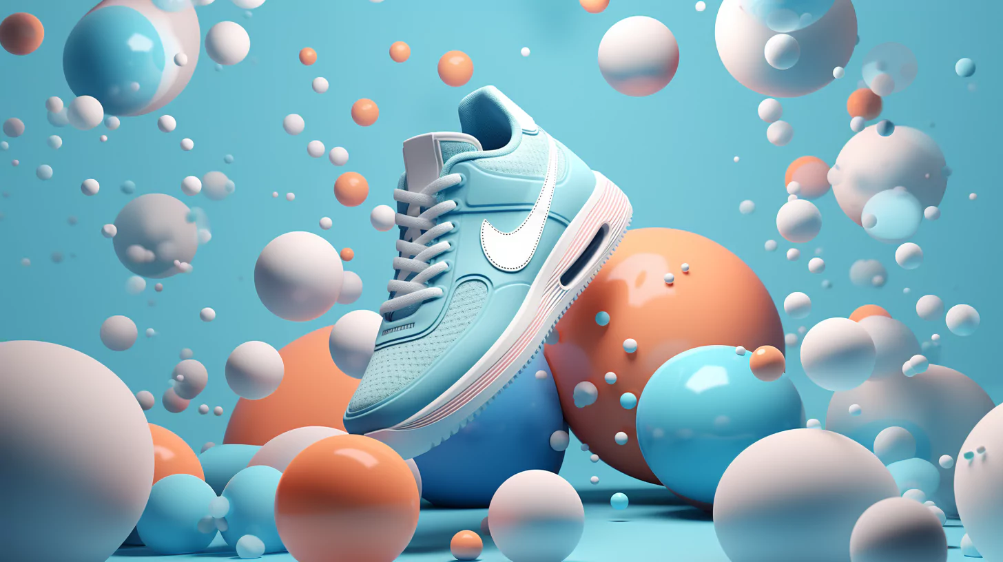 nike shoes surrounded by colorful bubbles